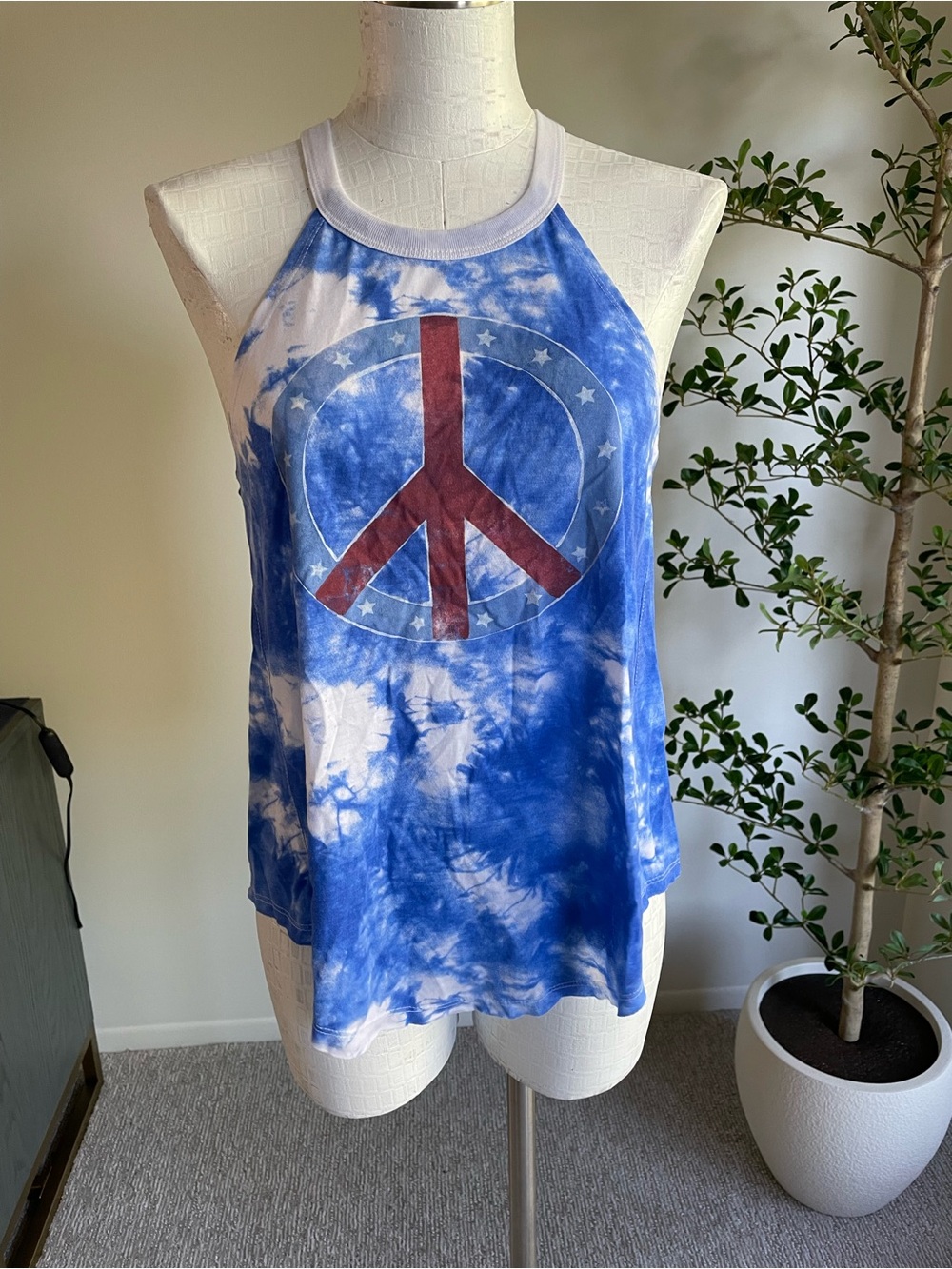 ✌🏼🇺🇸 America 4th of July Peace tie Dye Tank